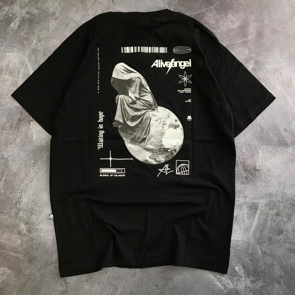 Baju Distro Cowok Hitam Lengan Pendek Original Kaos Pria Streetwear / Kaos Oblong Pria / Baju Wanita