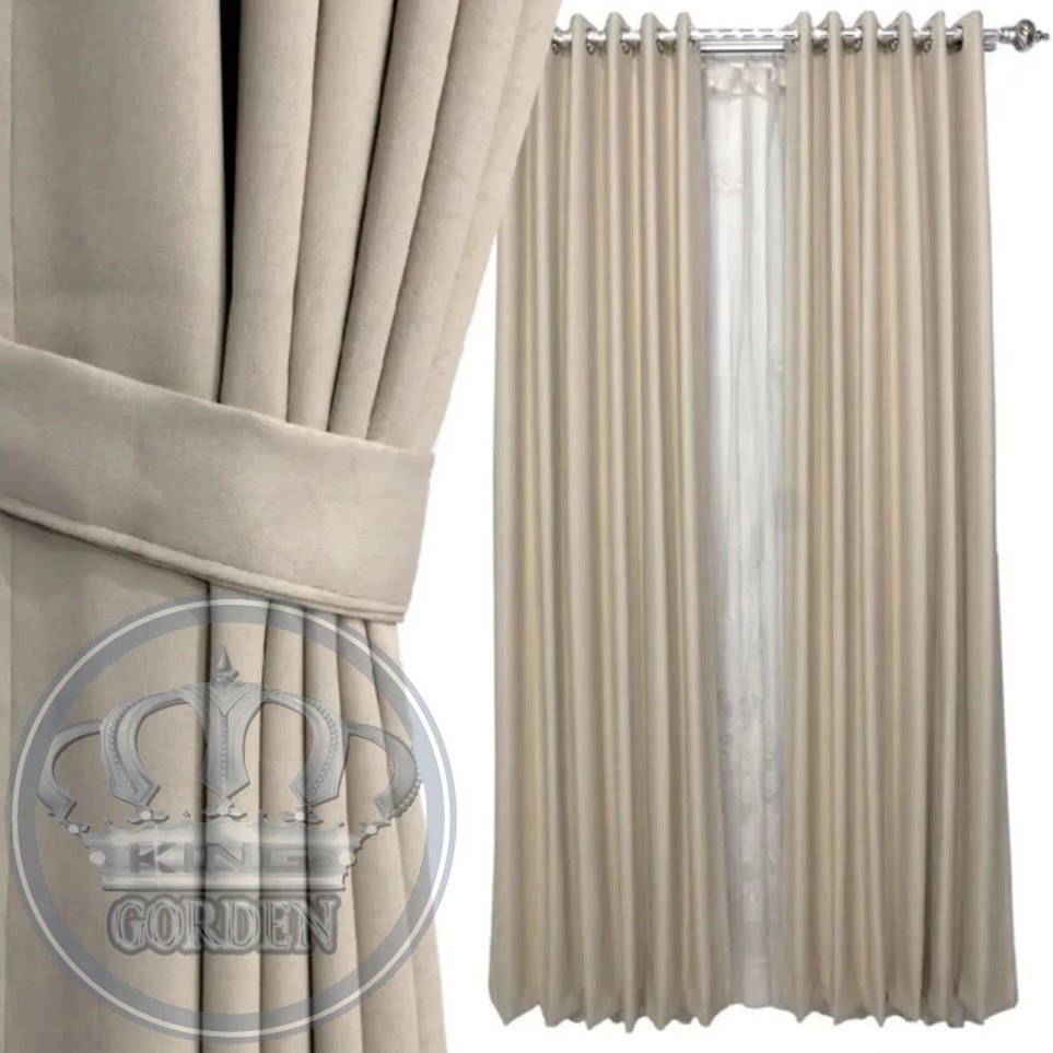 Gorden jendela blackout polos gold premium tebal (import) model terbaru ukuran panjang 2 meter