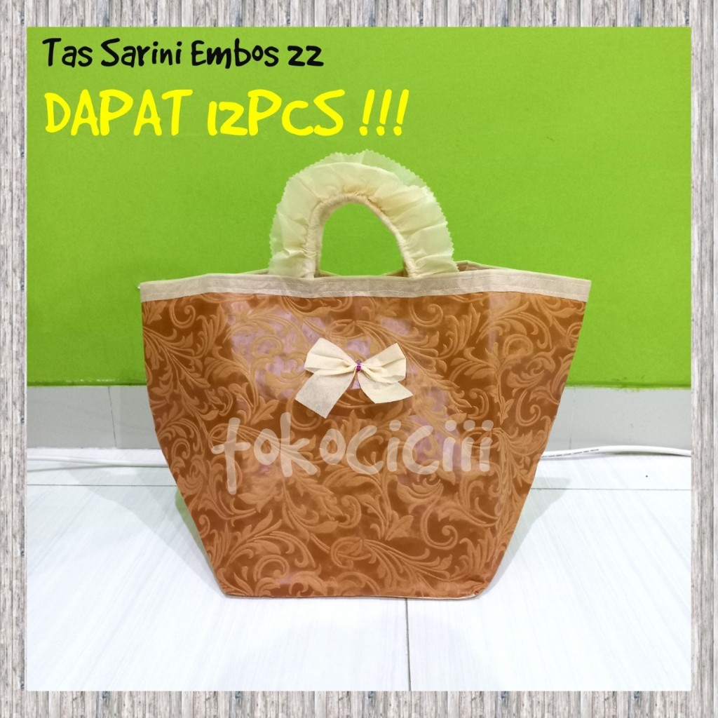 

12PCS !!! Tas SARINI embos 22 tas kain tas spunbond/ tas hajatan / tas berkatan