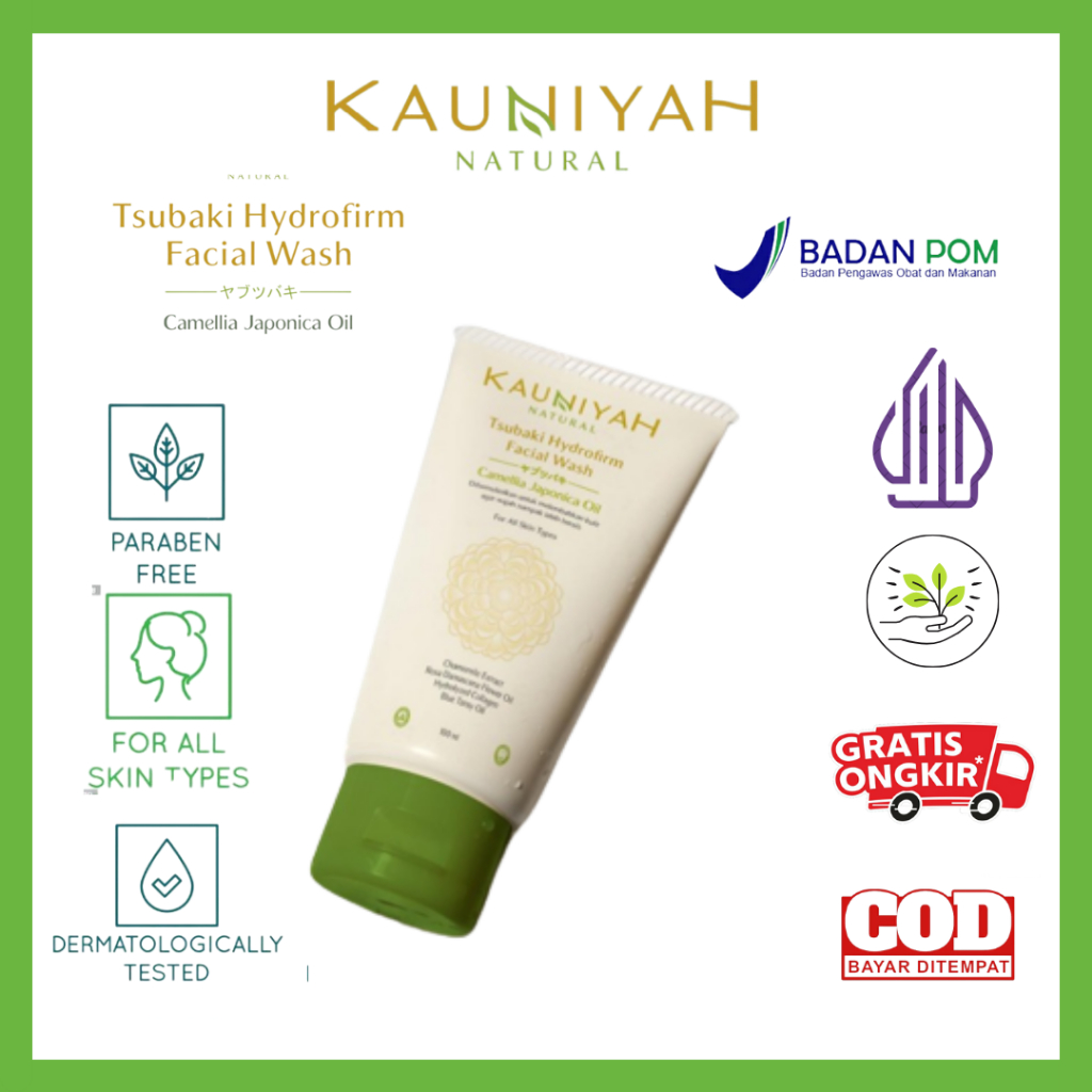 Kauniyah Natural Tsubaki Hydrofrim Facial Wash - Fasial Wash Kauniyah - Kauniyah Natural Skincare