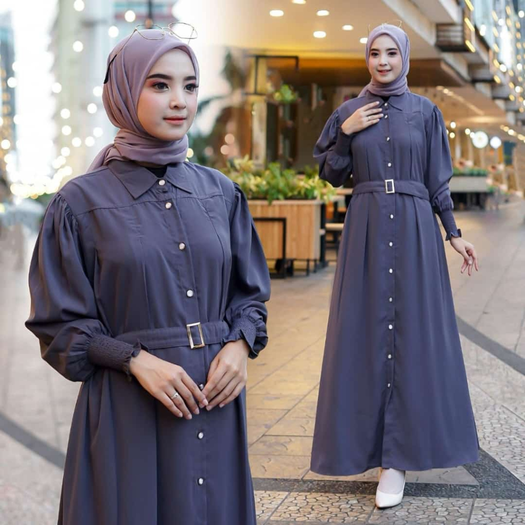 Gamis Terbaru Baju Gamis Dress Remaja Modern Kekinian Polos Cocok Kondanagan Dan Lebaran Full Kancin