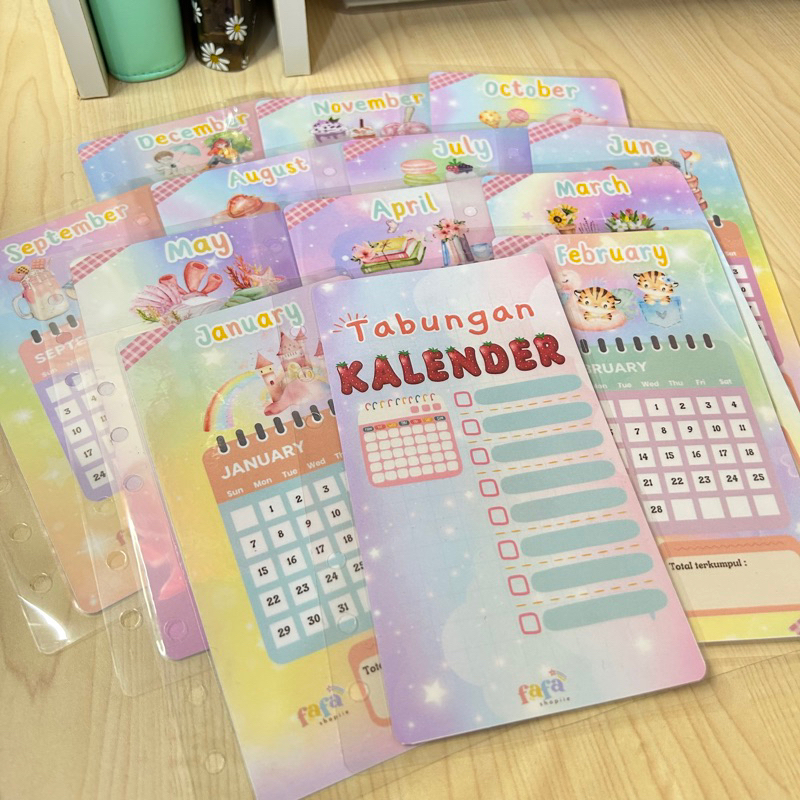 

Tabungan kalender laminated isi 13pcs