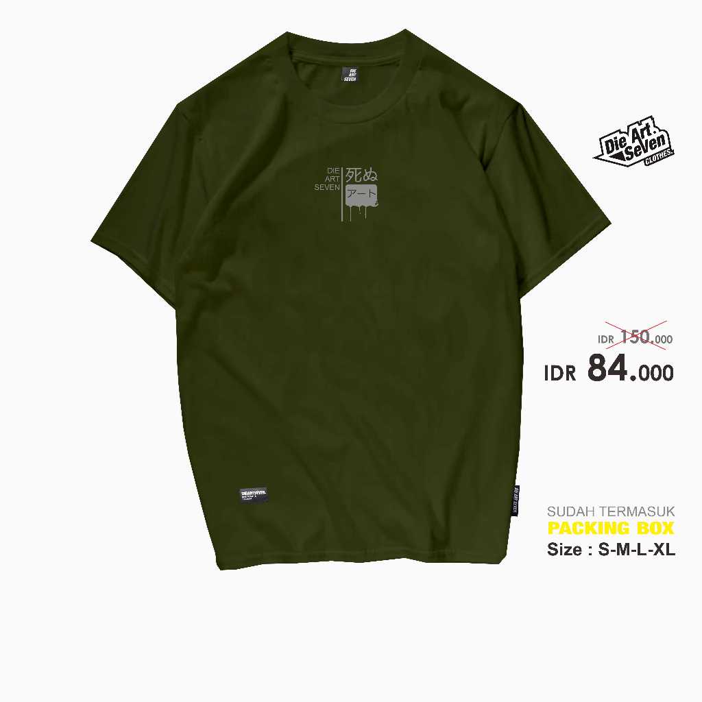 Dieartseven - Kaos Distro Pria T shirt Fa Green Hijau Army