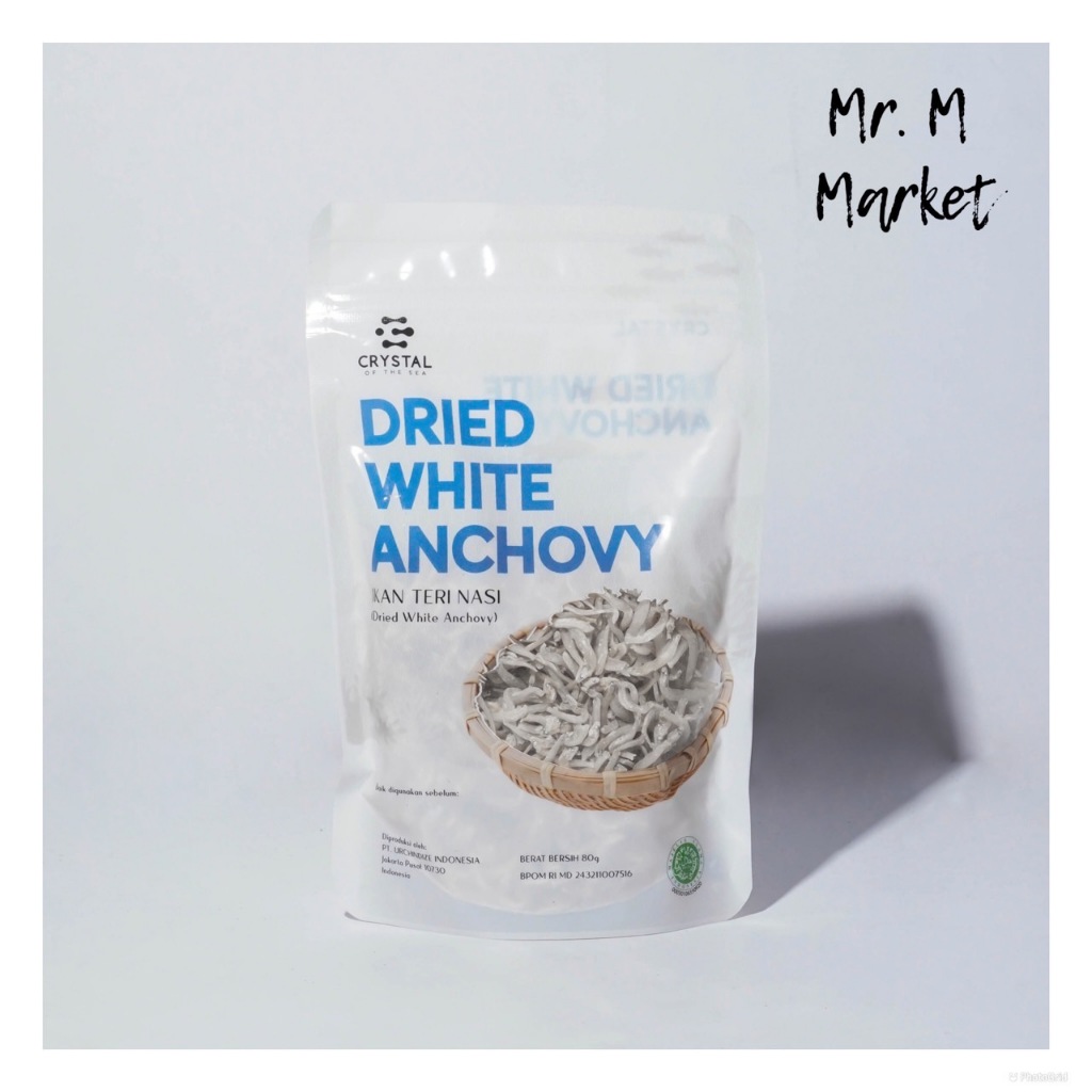 

Crystal of the Sea | Dried White Anchovy (80GR) | Ikan Teri Nasi / Whitebait- Lauk MPASI NON Pengawet