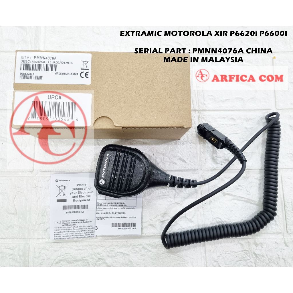 EXTRAMIC HT MOTOROLA XIR P6620i P6600i extra mic HT motorola xir p6620