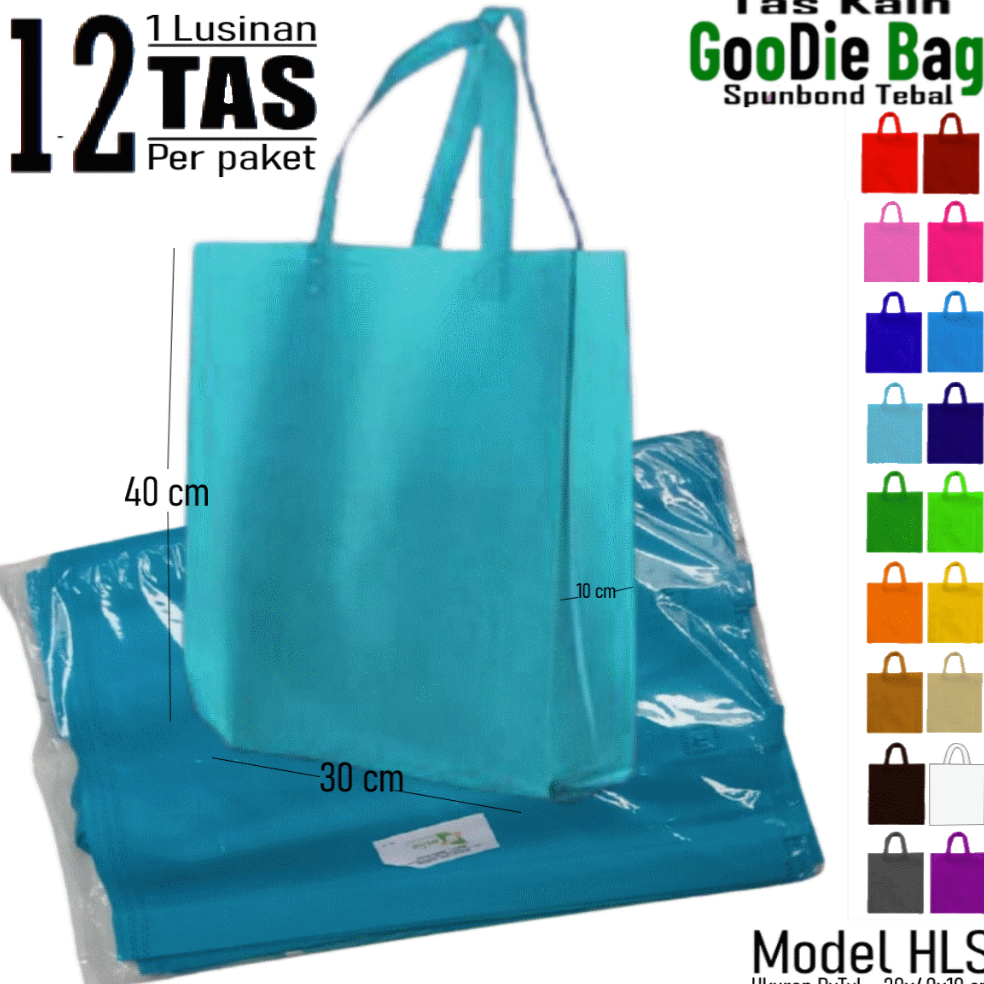 

Mall 1 Lusin isi 12 Tas Kain Spunbond / Goodie Bag Tali Ukuran L = 30x40 cm ntuk Kantong Belanja Lipat Serbaguna, Bingkisan Souvenir Sembako, Idangan Nasi Kotak Hajatan / Pernikahan, Box Goody bag Berkat Besek Syukuran / Tasyakuran Lusinan Murah 30x40x10
