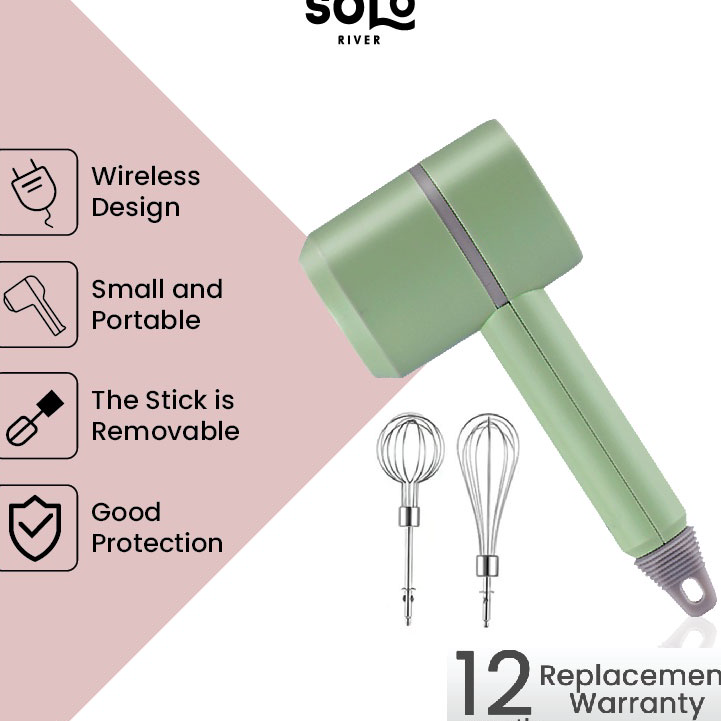 に SOLO RIVER Hand Mixer Wireless Portbale Tanpa Kabel Blender Pengocok Telur り