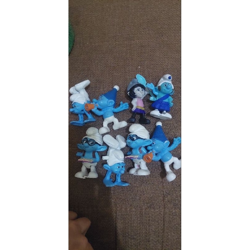 Mainan Preloved Bekas pajangan dashboard mobil Figure smurf Peyo Mcd Mcdonald's Papa Smurf