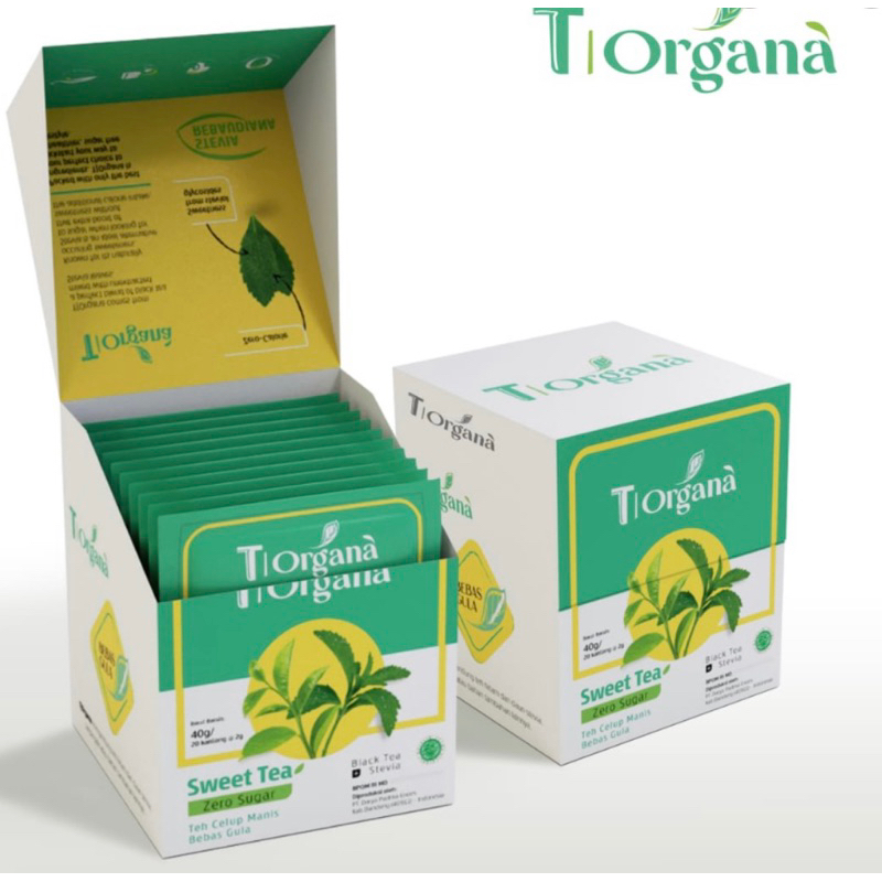 

Teh Organa Original//Teh Organa rasa lecci//teh manis tanpa gula alami dari daun stevia