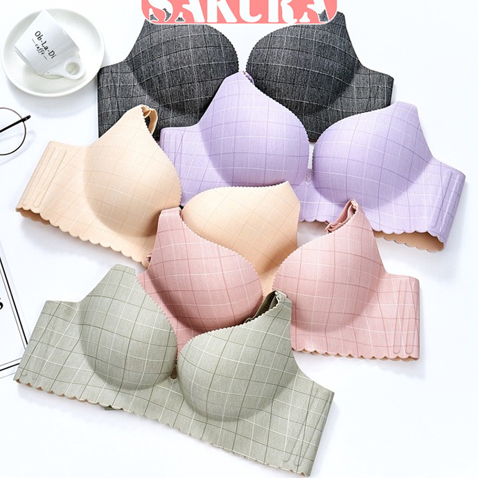 NHCL4202 Sakura Wanita  Bra Cup C Tanpa kawat Pakaian Dalam Push Up Bh Bralette No Wire Underwear B0