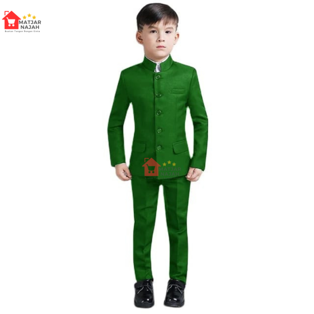 Setelan Jasko Anak -Stelan Jas Mandarin Anak - Setelan Jas Koko Anak 2th-13th - Setelan Bescap Anak 