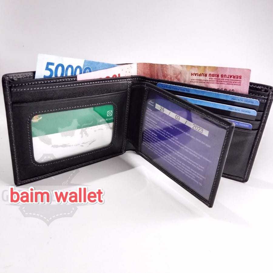 Dompet Kulit Pria Mini Slim Wallet Lipat  ORIGINAL Kulit Asli