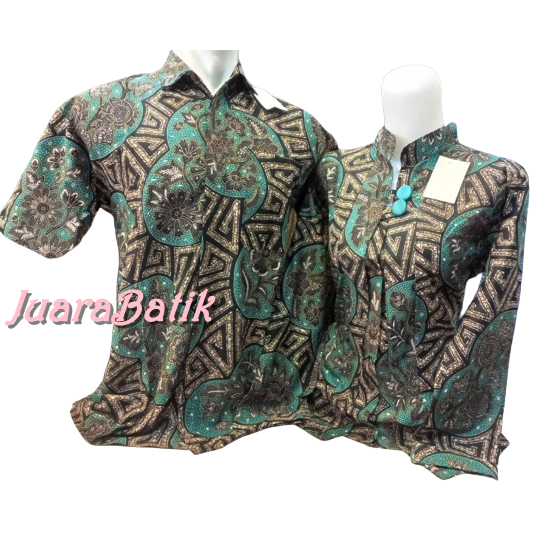 BAJU COUPLE BATIK HIJAU JUMBO COUPLE BLUS HIJAU