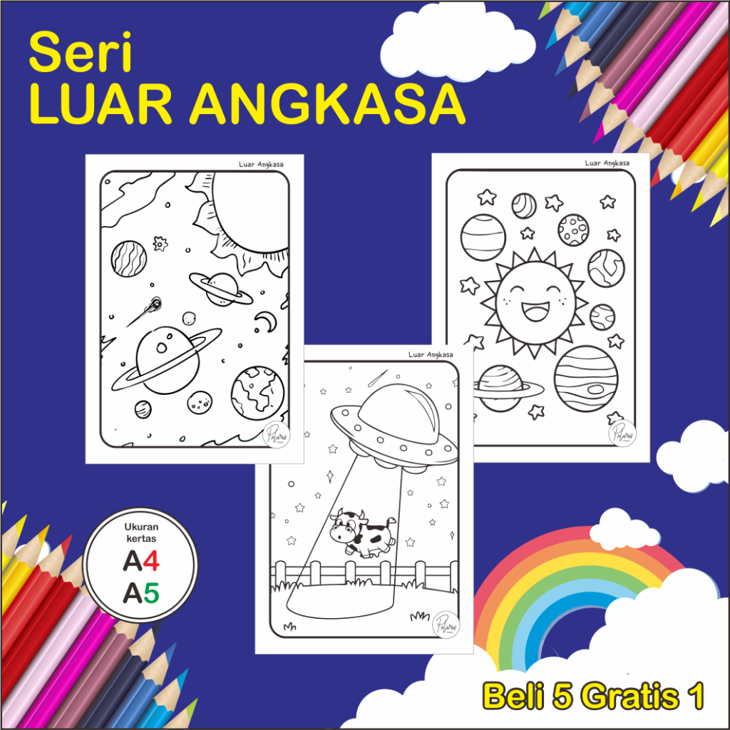 

Kertas gambar sketsa mewarnai tema LUAR ANGKASA, GALAKSI untuk anak SD,TK,PAUD - lembar gambar mewarnai murah untuk semua usia