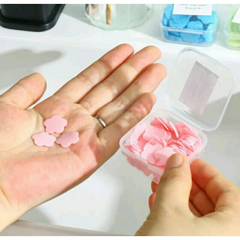 Sabun Cuci Tangan Kertas Praktis / Sabun Kertas Motif Bunga