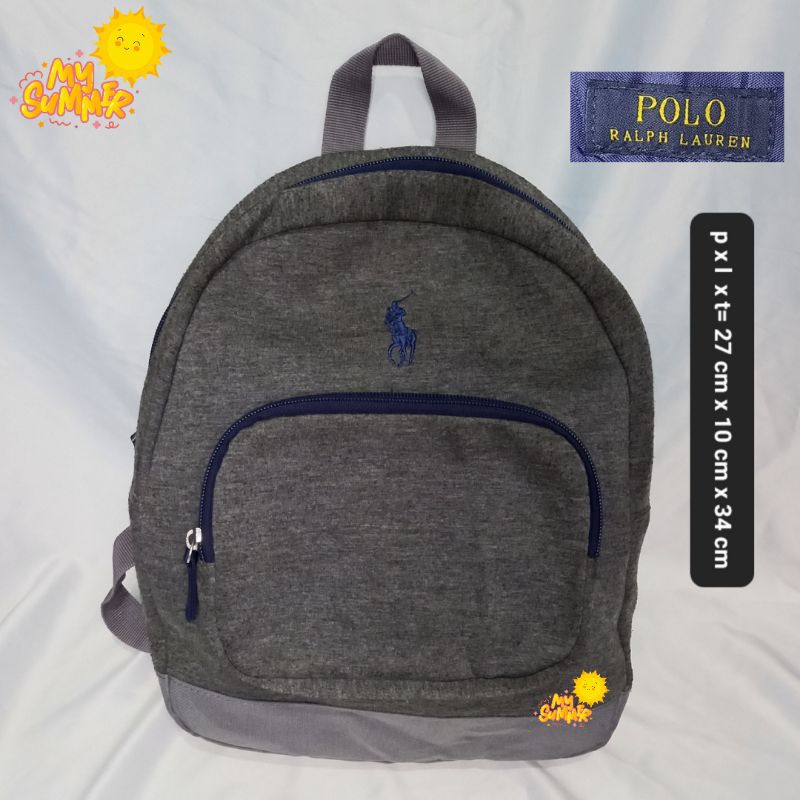 Tas Ransel Abu Polo Ralph Lauren Kids Original Backpack Gray Teens Dewasa Hadiah Kado