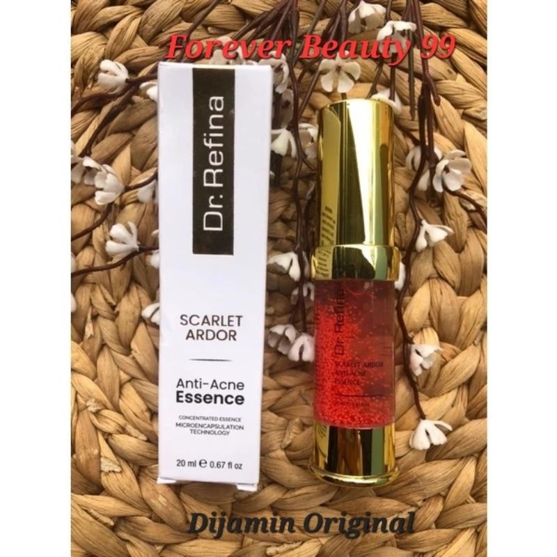 Dr Refina Scarlet Ardor - Anti Acne Essence - serum anti jerawat untuk mengatasi jerawat - pelembab