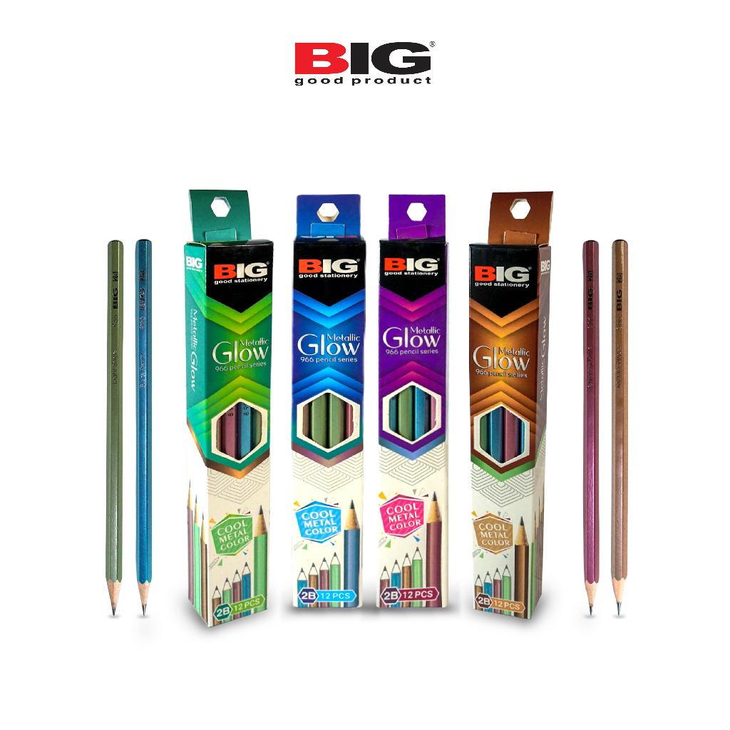 

BIG PENSIL 2B METALLIC GLOW GRAPHITE PENCIL STANDAR UJIAN EXTRA DARK PS-996