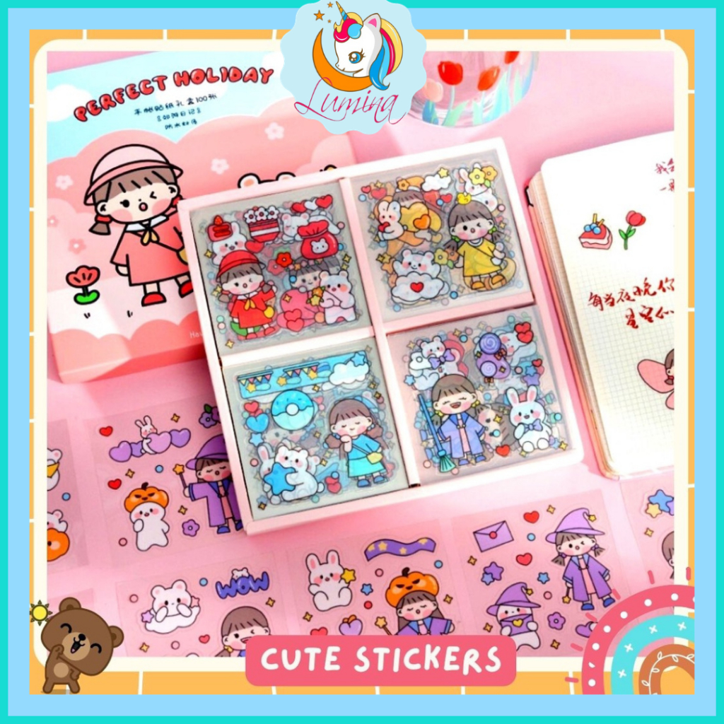 

Stiker 2D Tempel Lucu Planner Scrapbook Cute Aesthetic Anti Air Sticker Dekorasi Design DIY