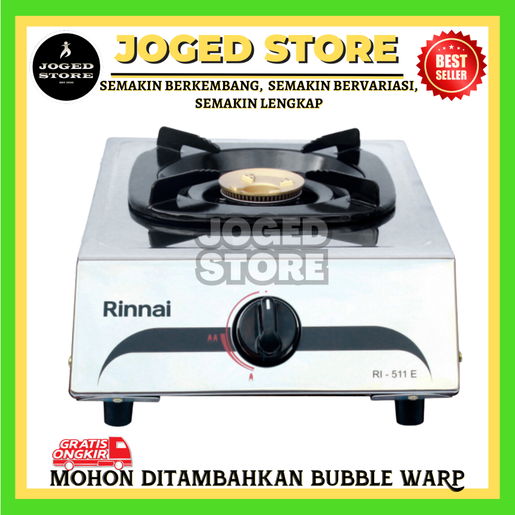 KOMPOR GAS RINNAI 1 TUNGKU RI-511E | KOMPOR GAS RINNAI 1 TUNGKU | KOMPOR RINNAI | KOMPOR GAS MURAH