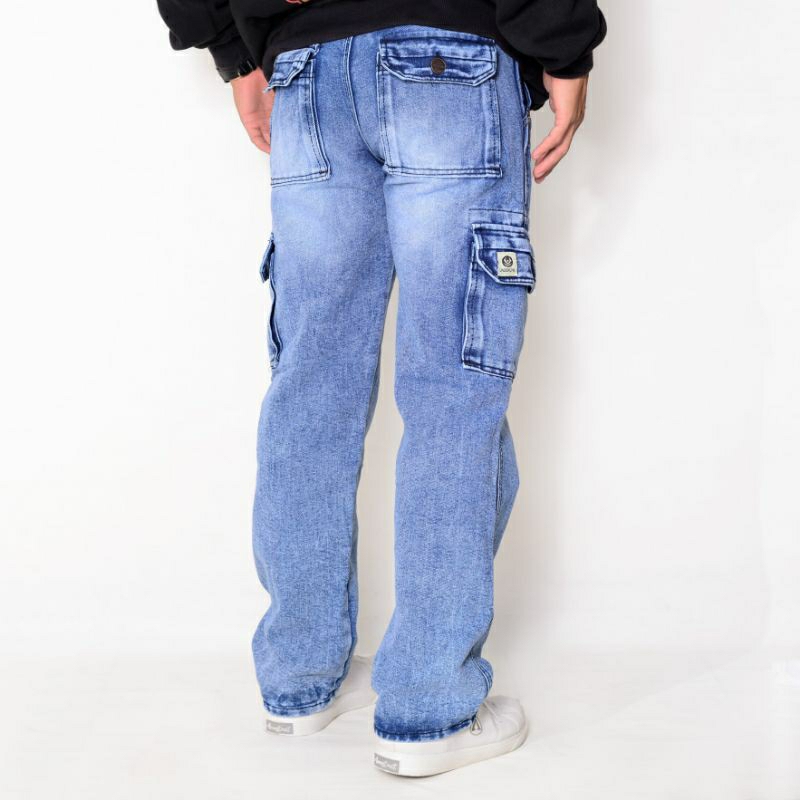 COD CELANA CARGO JEANS SETANDAR LONGGAR,CELANA JEANS KARGO MODEL LONGGAR