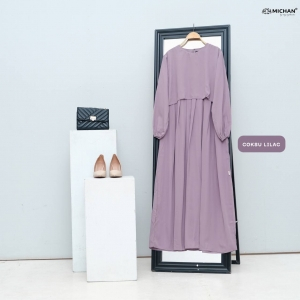 Dress Muslimah Gamis Kekinian Murah Lilac