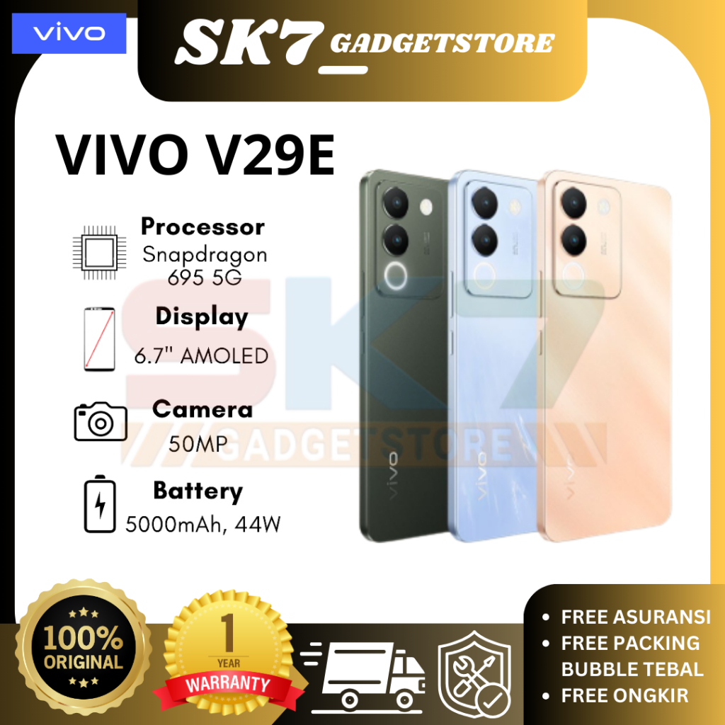 VIVO V29E 5G NFC 8/256 RAM 8GB ROM 256GB GARANSI RESMI VIVO