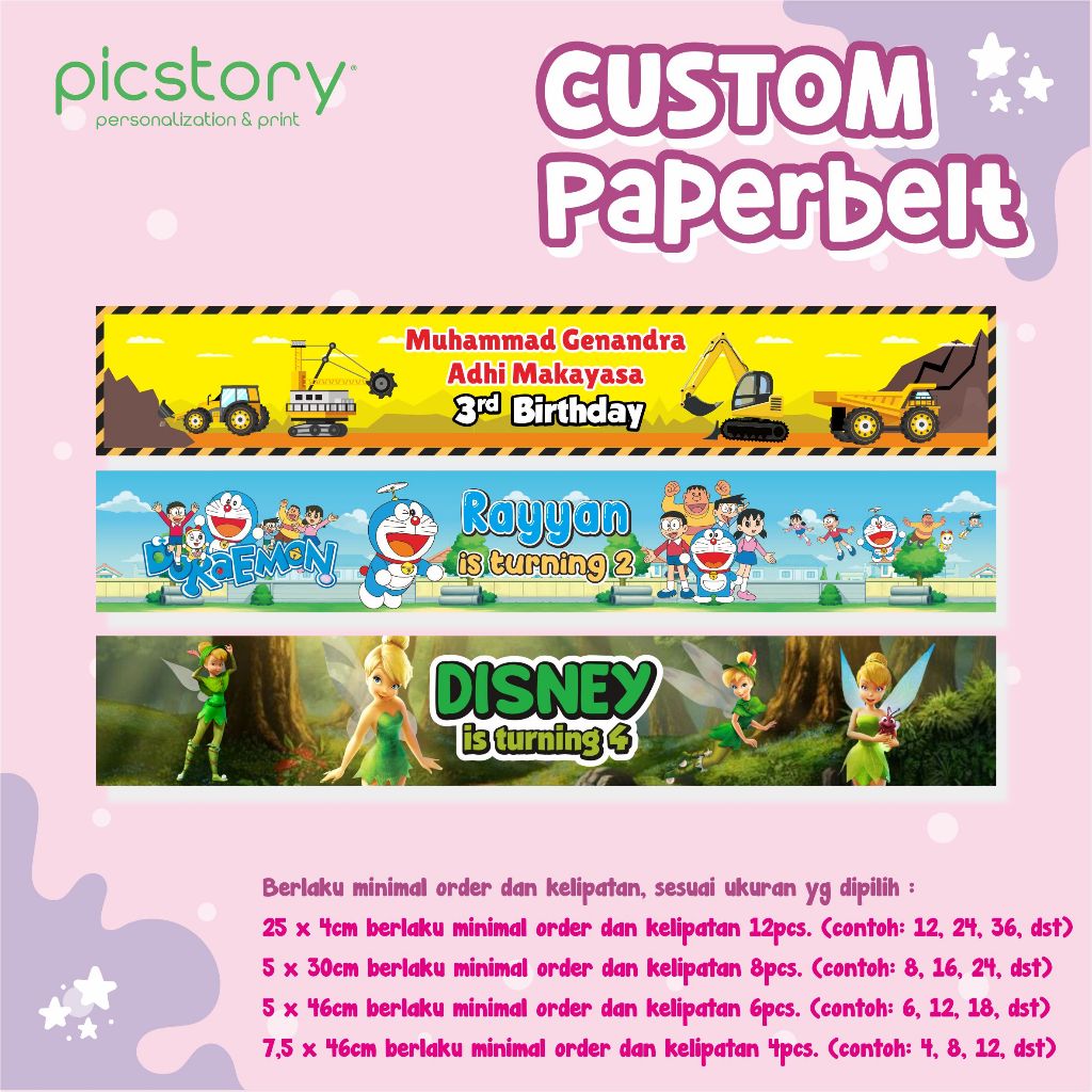CUSTOM Paperbelt Ulang Tahun - Label Box Bento Nasi Kotak Nasi Kuning - Paper Sleeve Happy Birthday