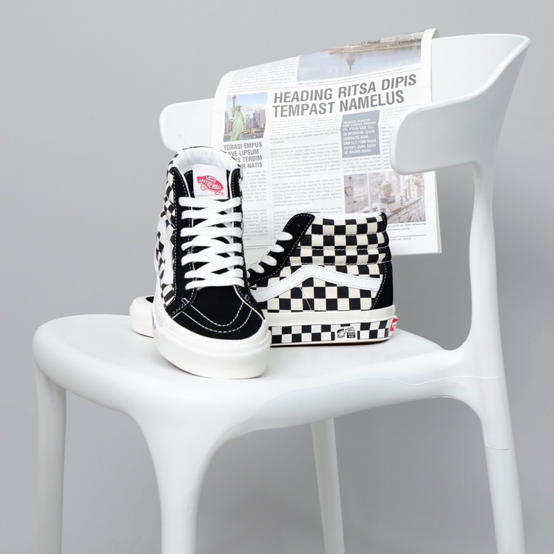 Sk8 Hi 38 Chekerbord Dx Anaheim Black White
