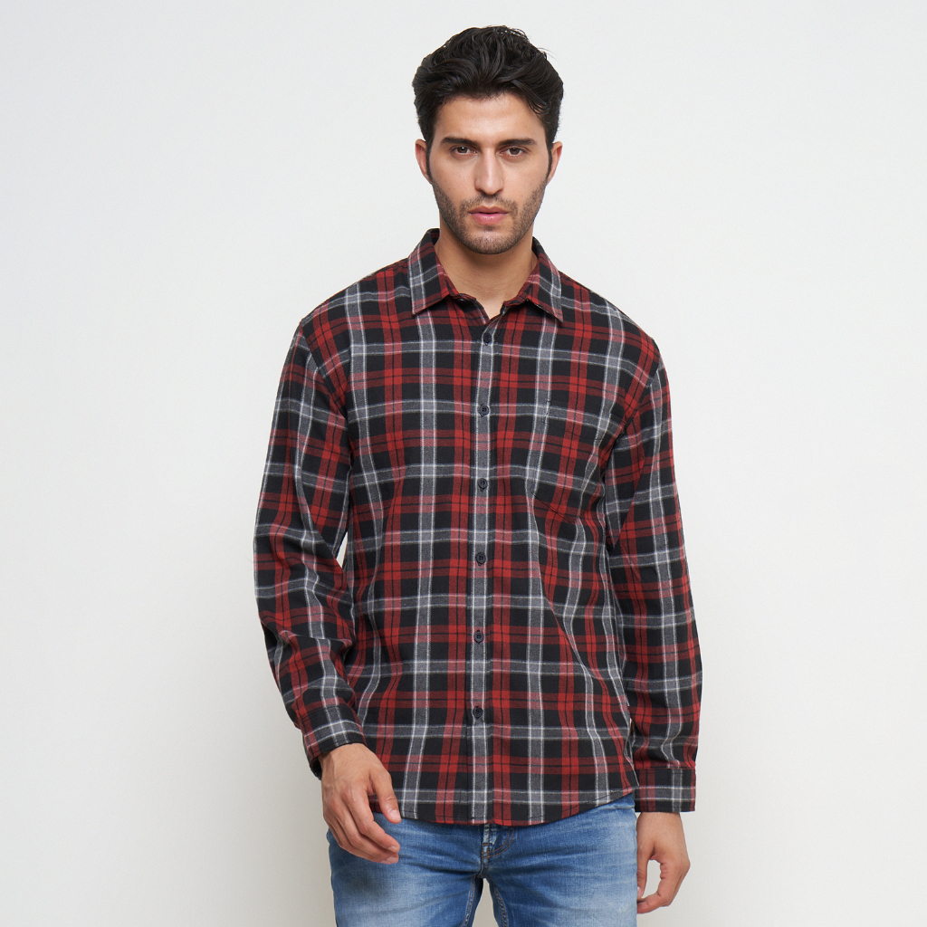 GABRIELLE Kemeja Flannel Pria Lengan Panjang Regular Fit BAAC311M1123