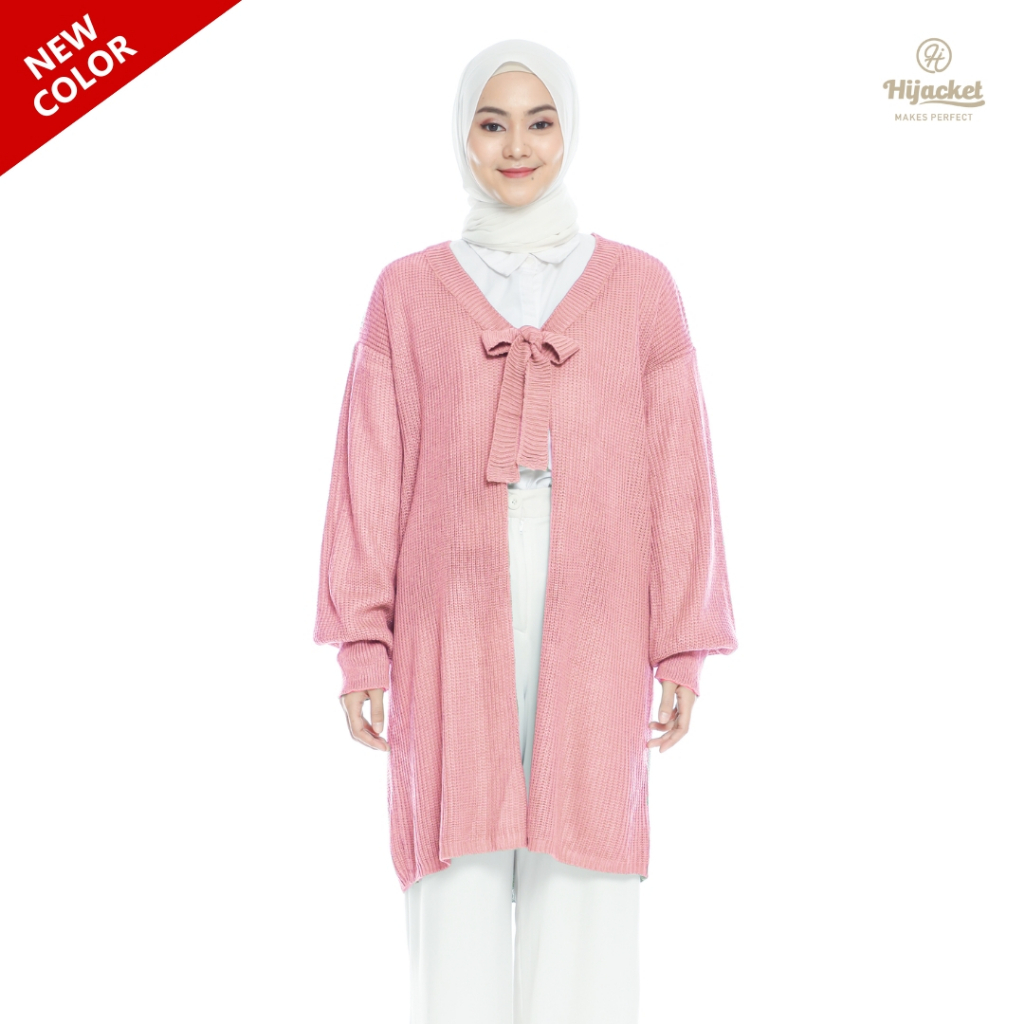 Hijacket Ara Original Dusty Pink Jaket Hijab Muslimah Jaket Wanita Panjang Untuk Hijaber Outer