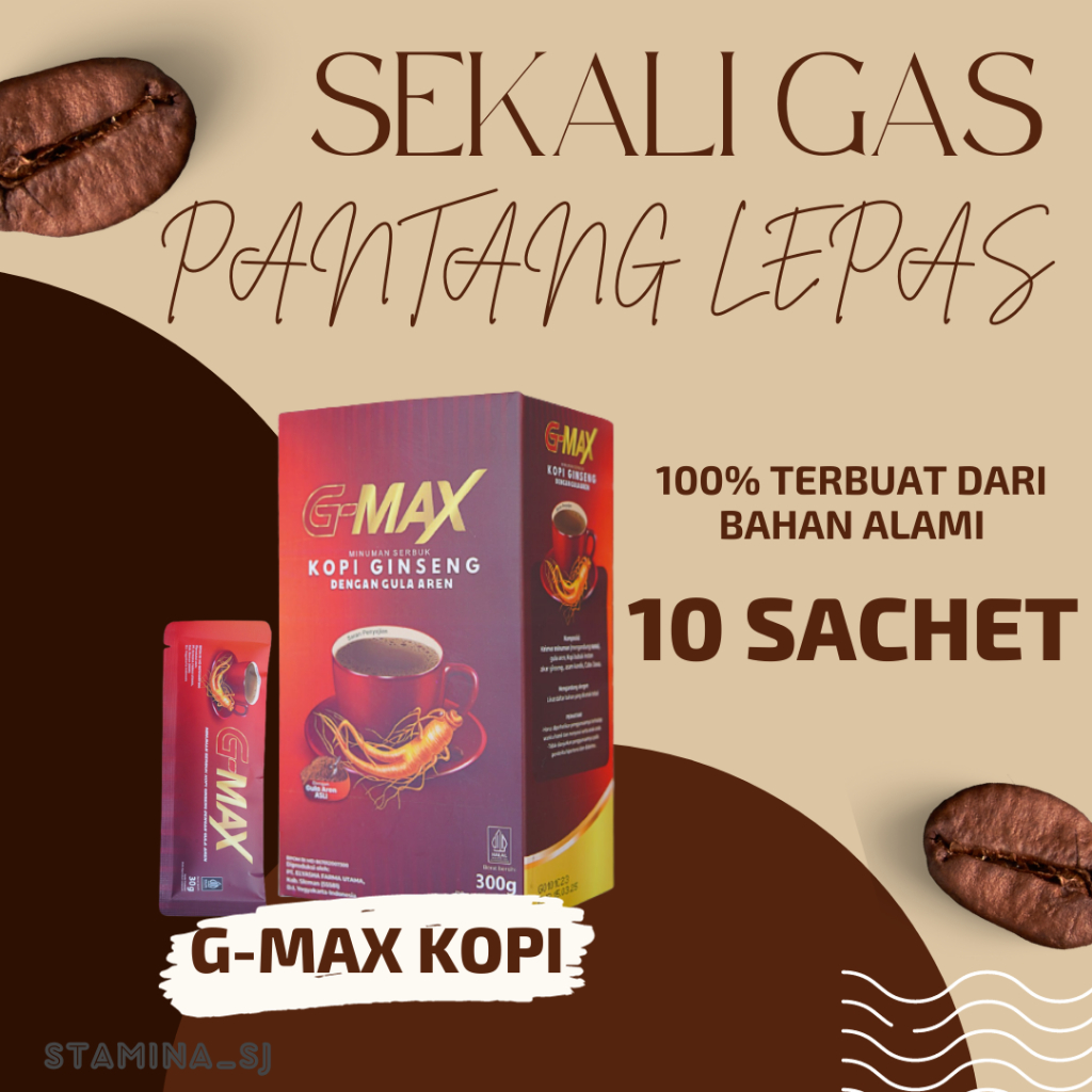 

G-MAX minuman kopi kuat tahan lama stamina pria dewasa original awet diranjang bersama pasangan Kopi Ginseng 1 Sachet