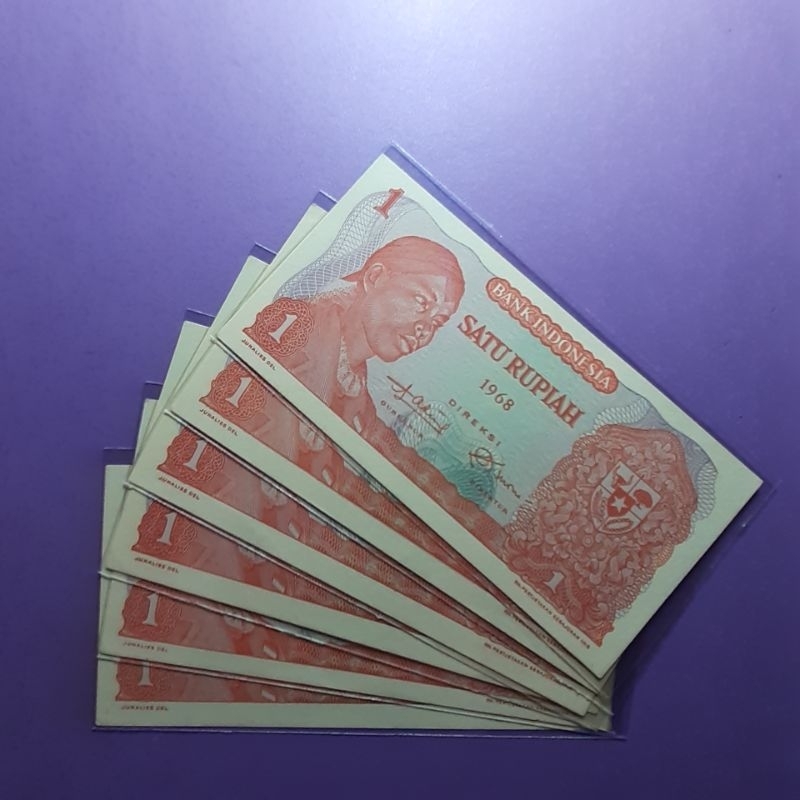 uang kuno 1 rupiah sudirman 1968
