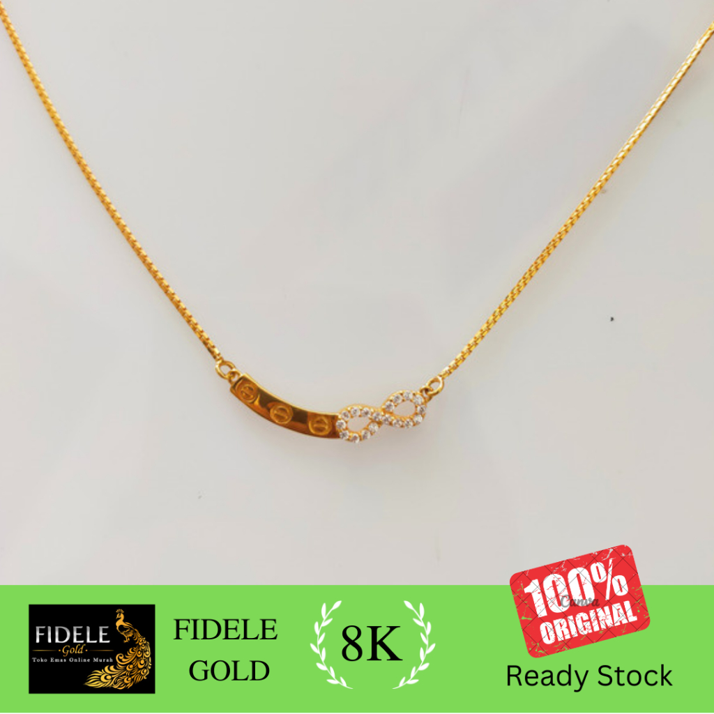 Kalung Infinity Mata Panda Kalung Emas Asli Kadar Muda 375 kalung fashion