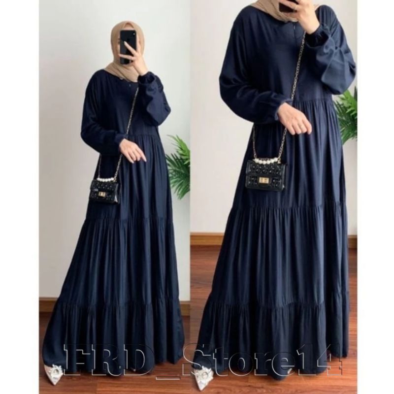 Hanum Dress Polos / Casandra Dress Rayon  / Gamis Putih / Busui Friendly / Gamis Wanita Muslim / Gam