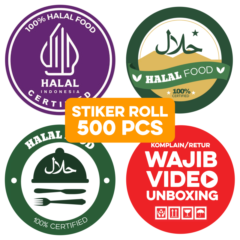 

Stiker WAJIB UNBOXING HALAL 500 Pcs Sticker Label Bulat ST001