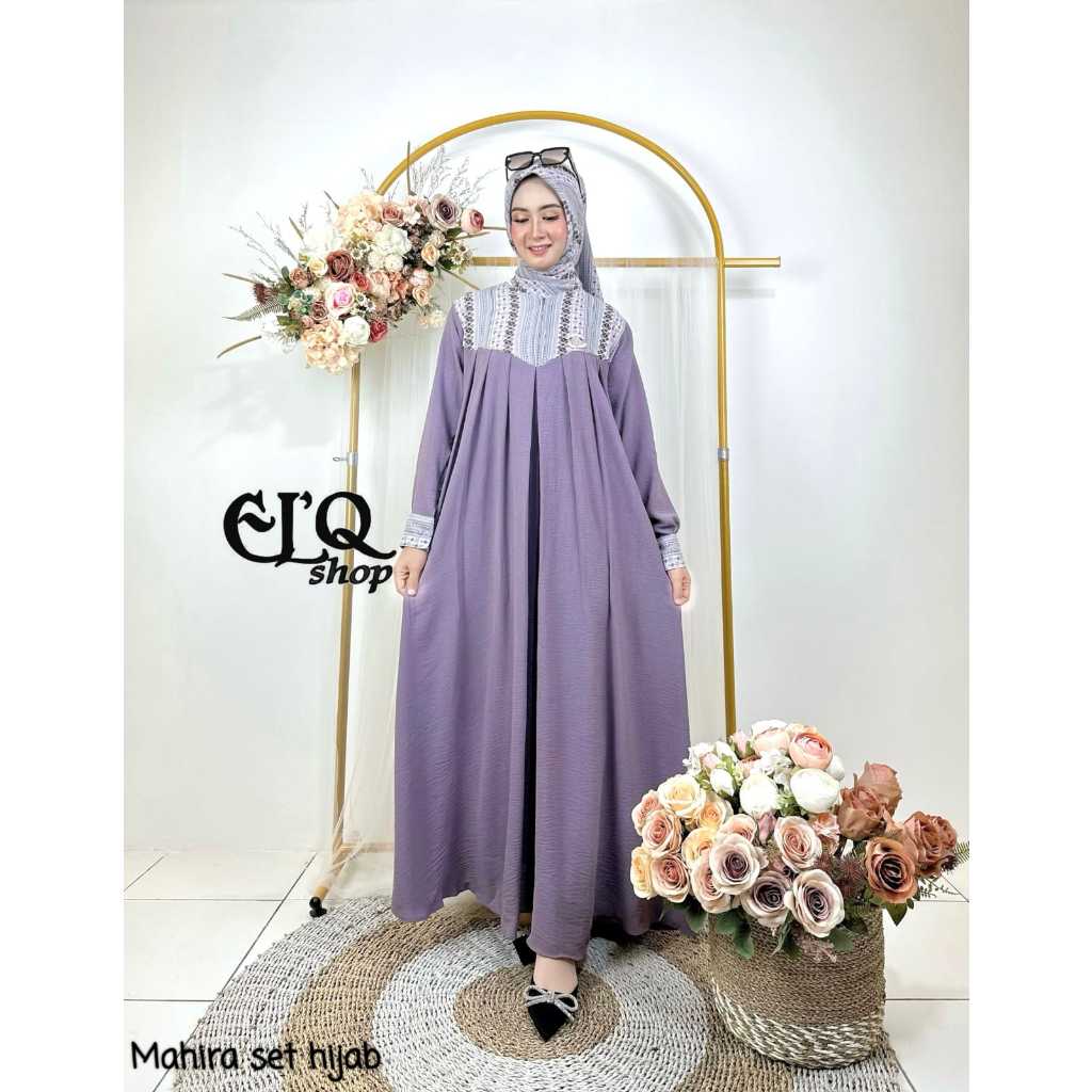 GAMIS CRINGKEL SET MAHIRA set khimar ori ELQ ALHASAN cringkle crinkle SHAKILA mix ceruty babydoll OR