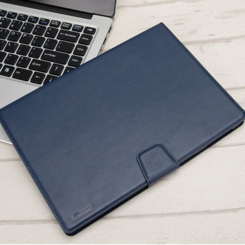 SAMSUNG TAB A9 Plus A9+ Kartu Slot Flip Book Cover Hanman Kulit Leather Case Silikon Buka Tutup