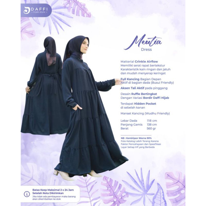 Meutia gamis Crinkle Airflow by daffi hijab