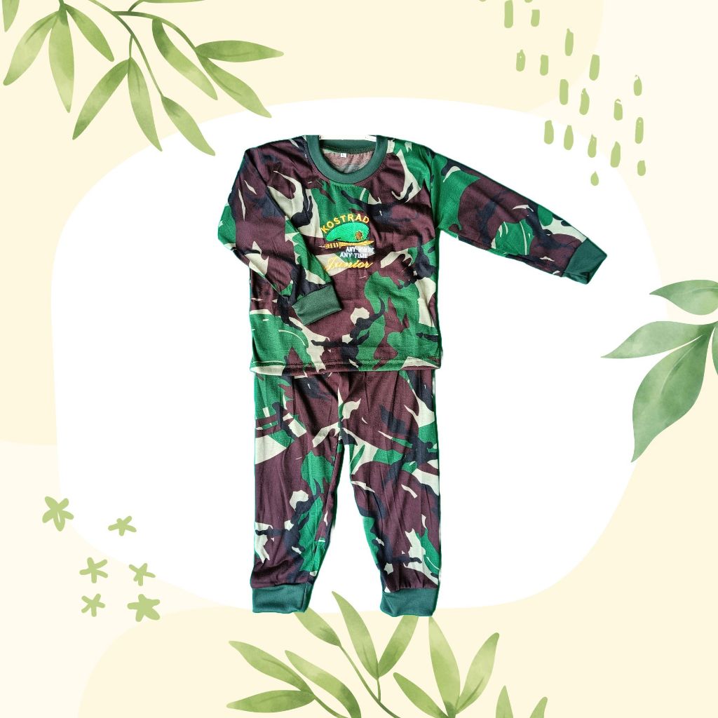Setelan Baju Karnaval Profesi Anak Tentara Kaos Loreng Pria Baju Kaos Doreng Baju Kaos TNI Kaos Army