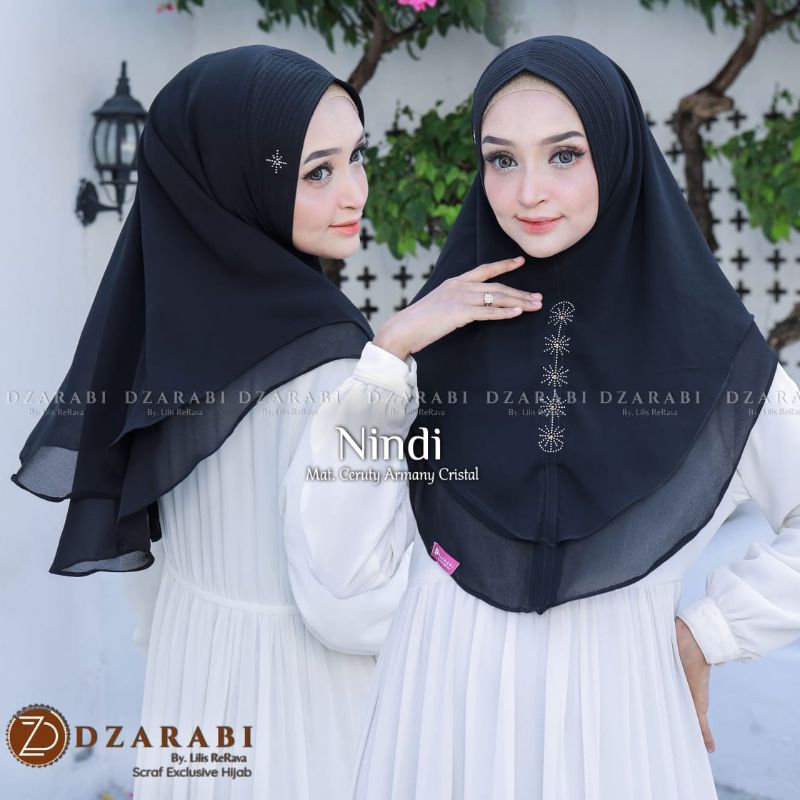 Jilbab instan Nindi Khimar mini ceruty by rerava hijab