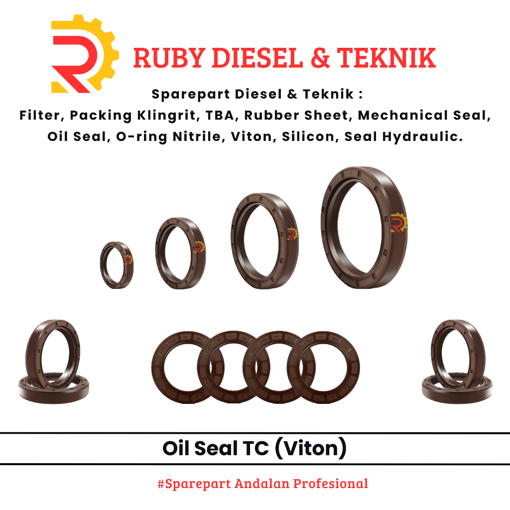 Oil Seal TC Viton 50 80 10 - Oli Sil TC FKM 50x80x10 - Vitton TC - Seal Oil TC
