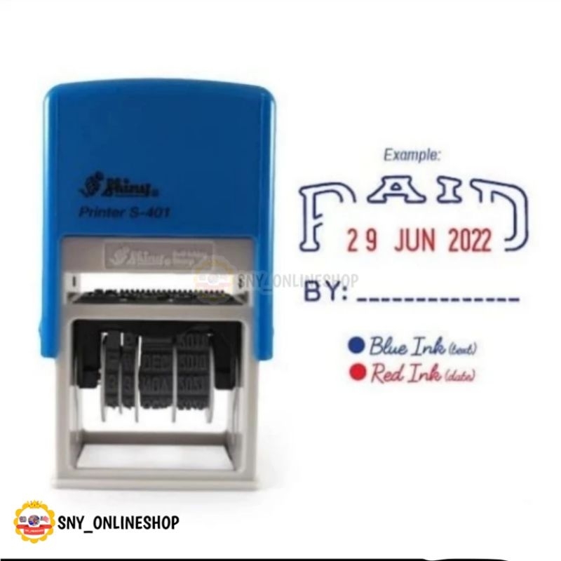 

Stamp Stempel PAID Tanggal Shiny Otomatis S401 Stempel Shiny PAID