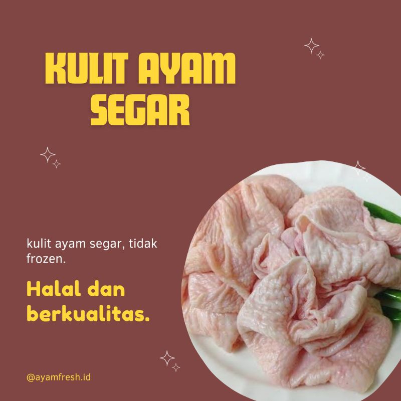 

Kulit Ayam Segar ada lemak/ Kulit Giling Dimsum