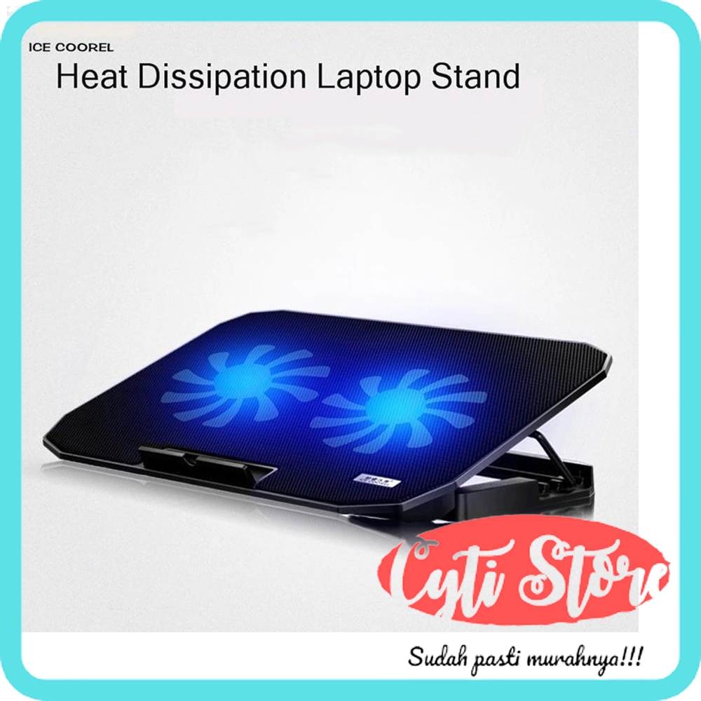 Cooling Pad Laptop Stand 2 Kipas | Kipas Pendingin Laptop 7 - 17 Inch
