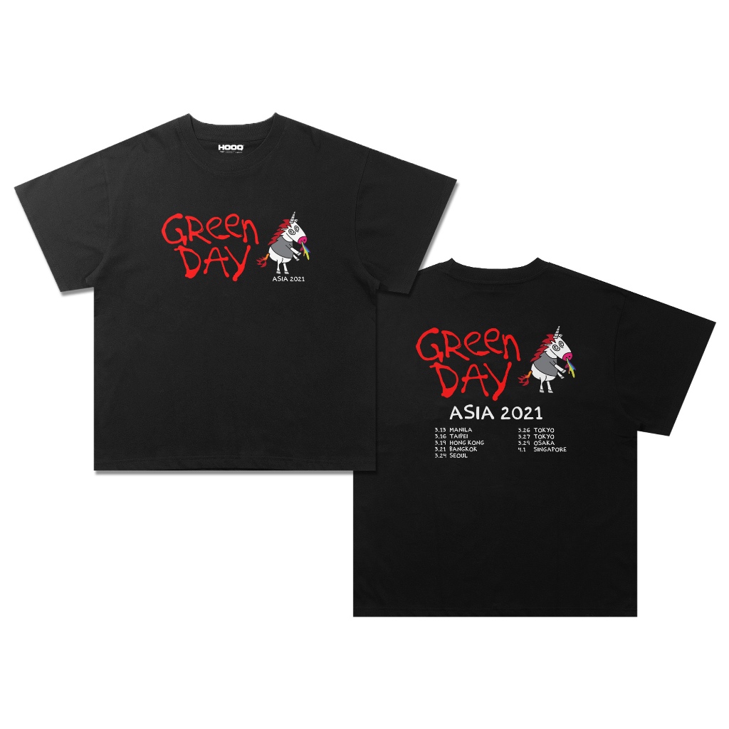 Kaos Green Day Asian Tour 2021 Oversize Vintage Green Day T-shirt Band