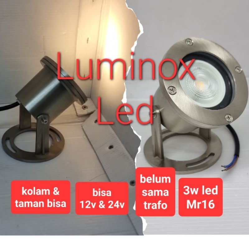 taman stainless 12volt 24v 3w 3watt mr16 / kolam led 3 watt 3w 12v 24volt Mr16 warmwhite
