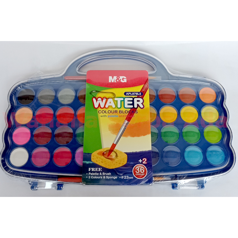 

Cat air padat M&G Watercolor Block Mini 36 Warna