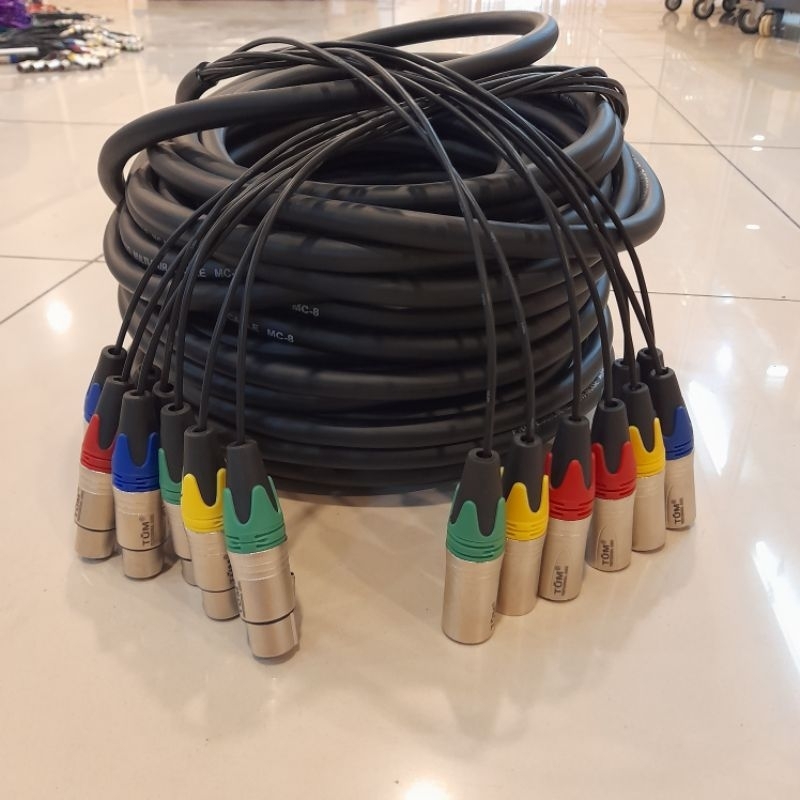 Kabel Snake isi 8chanel komplit XLR MALE to FEMALE 20meter