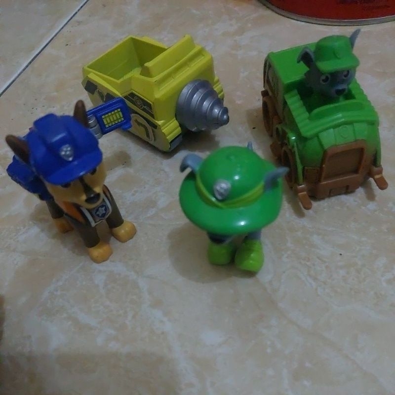 PRELOVED Mainan Anak Laki-laki dan Anak Perempuan Action Figure Paw Patrol dan Pj mask Catboy Owlet 